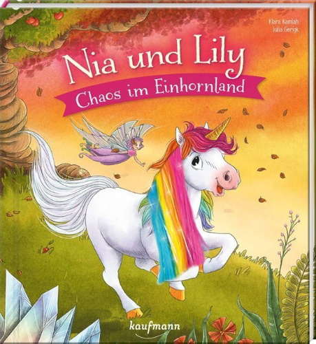 Buchcover und Innenansicht für das Buch: Nia und Lily - Chaos im Einhornland