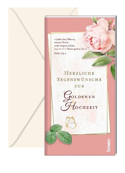 Buchcover und Innenansicht für das Buch: Herzliche Segenswünsche zur Goldenen Hochzeit