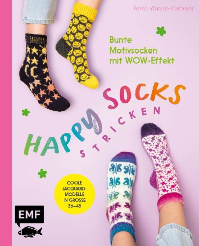 Buchcover und Innenansicht für das Buch: Happy Socks stricken