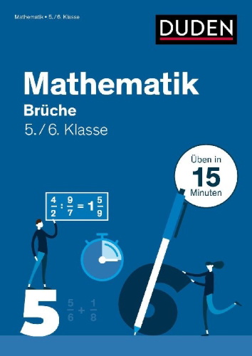 Buchcover und Innenansicht für das Buch: Mathe in 15 Min - Brüche 5./6. Klasse