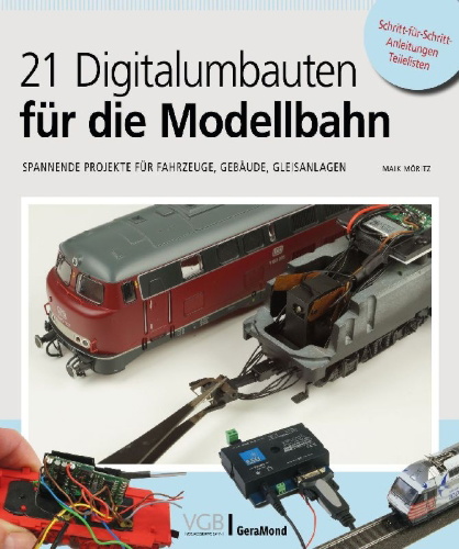 Buchcover und Innenansicht für das Buch: 21 Digitalumbauten für die Modellbahn
