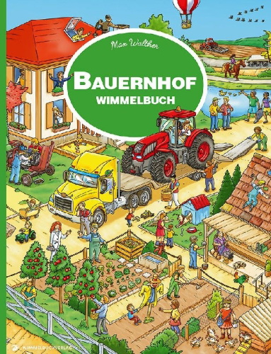 Buchcover und Innenansicht für das Buch: Bauernhof Wimmelbuch
