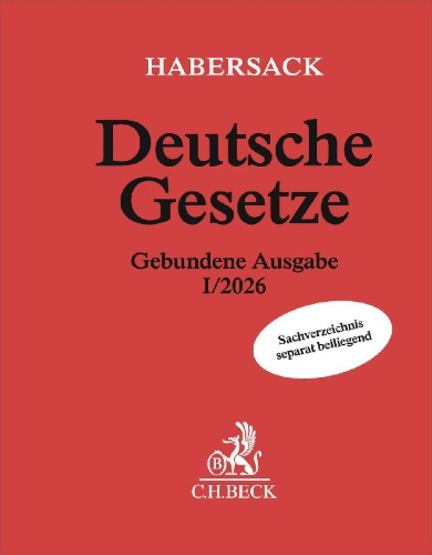 Buchcover und Innenansicht für das Buch: Deutsche Gesetze Gebundene Ausgabe I/2026