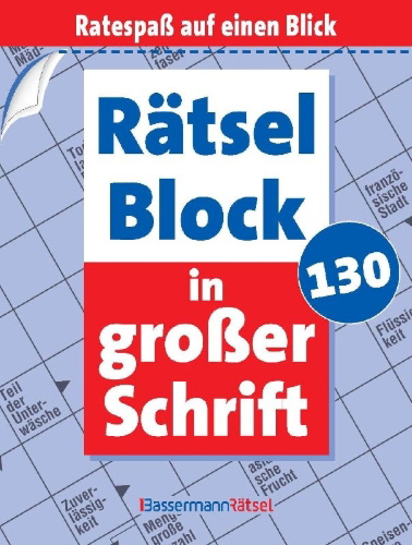 Buchcover und Innenansicht für das Buch: Rätselblock in großer Schrift 130 (5 Exemplare à 2,99 EUR)
