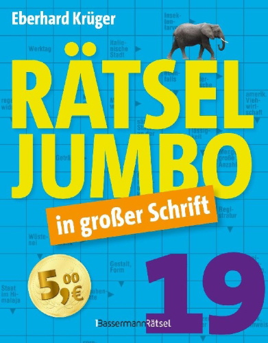Buchcover und Innenansicht für das Buch: Rätseljumbo in großer Schrift 19