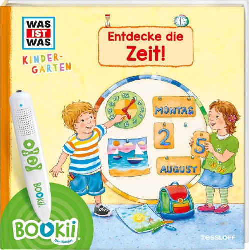 Buchcover und Innenansicht für das Buch: BOOKii® WAS IST WAS Kindergarten Entdecke die Zeit!