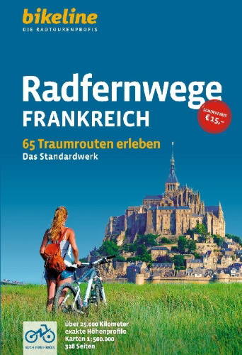Buchcover und Innenansicht für das Buch: Radfernwege Frankreich