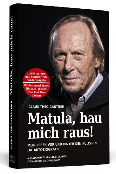Buchcover und Innenansicht für das Buch: Matula, hau mich raus! Handsigniert mit Hörbuch, nummerierte und limitierte Sonderausgabe