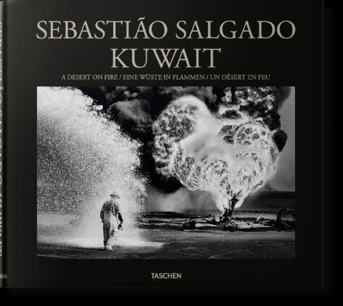 Buchcover und Innenansicht für das Buch: Sebastião Salgado. Kuwait. A Desert on Fire