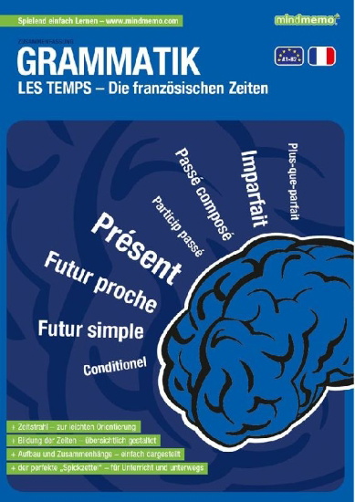 Buchcover und Innenansicht für das Buch: mindmemo Lernfolder - Les temps - Die französischen Zeiten - Zusammenfassung