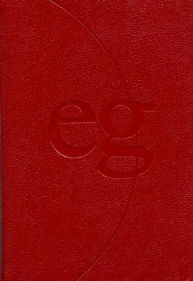 Buchcover und Innenansicht für das Buch: Evangelisches  Gesangbuch. Ausgabe für die Landeskirchen Rheinland, Westfalen und Lippe. Taschenausgabe rot mit Goldschnitt im Schuber