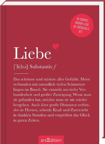 Buchcover und Innenansicht für das Buch: Liebe (Substantiv, f)