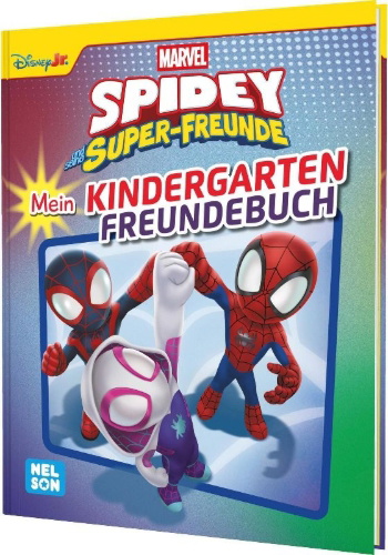 Buchcover und Innenansicht für das Buch: MARVEL Spidey und seine Super-Freunde: Mein Kindergarten Freundebuch