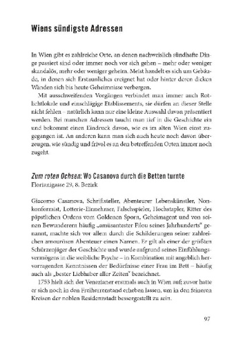 Buchcover und Innenansicht für das Buch: Sündiges Wien