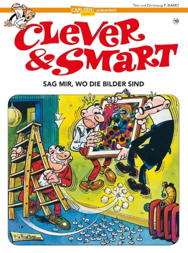 Buchcover und Innenansicht für das Buch: Mortadelo y Filemon: A la caza del cuadro