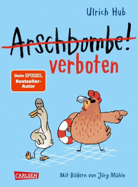 Buchcover und Innenansicht für das Buch: Arschbombe verboten