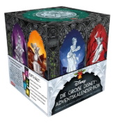 Buchcover und Innenansicht für das Buch: Disney: Die große Disney-Adventskalender-Box 2025 - Zauberhafte Weihnachts-Box mit 24 Büchern und 1.152 Seiten für Young Adults