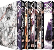 Buchcover und Innenansicht für das Buch: Attack on Titan, Bände 26-30 im Sammelschuber mit Extra