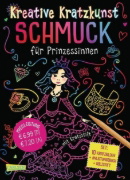 Buchcover und Innenansicht für das Buch: Kreative Kratzkunst: Schmuck für Prinzessinnen: Set mit 10 Kratzbildern, Anleitungsbuch und Holzstift