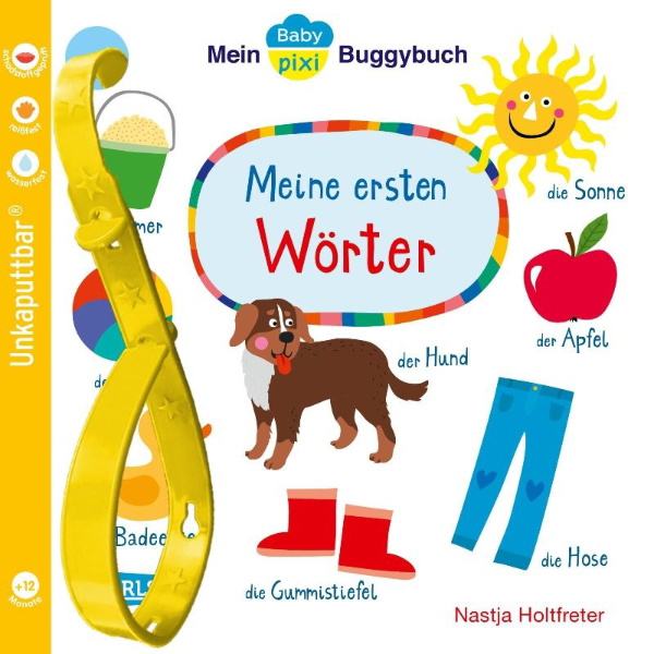 Buchcover und Innenansicht für das Buch: Baby Pixi (unkaputtbar) 98: Mein Baby-Pixi-Buggybuch: Meine ersten Wörter
