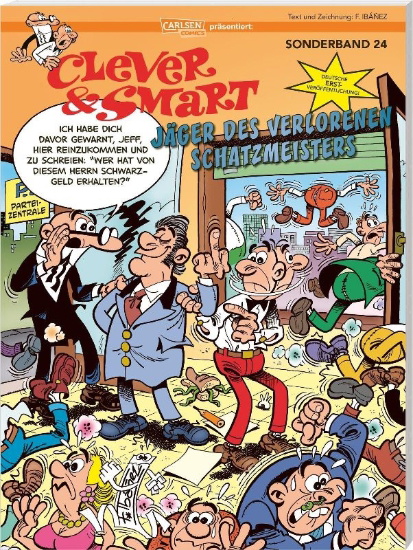 Buchcover und Innenansicht für das Buch: Mortadelo y Filemon: El Tesorero