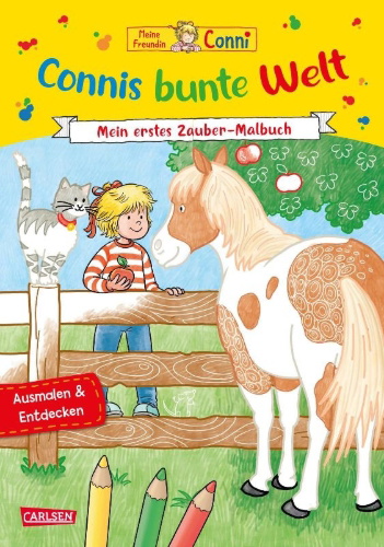 Buchcover und Innenansicht für das Buch: Conni Gelbe Reihe (Beschäftigungsbuch): Connis bunte Welt