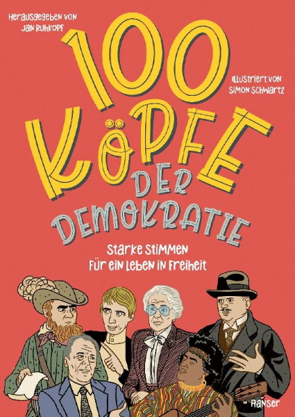 Buchcover und Innenansicht für das Buch: 100 Köpfe der Demokratie