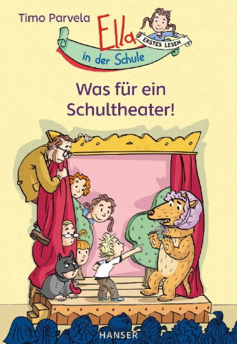 Buchcover und Innenansicht für das Buch: Ella teatterissa