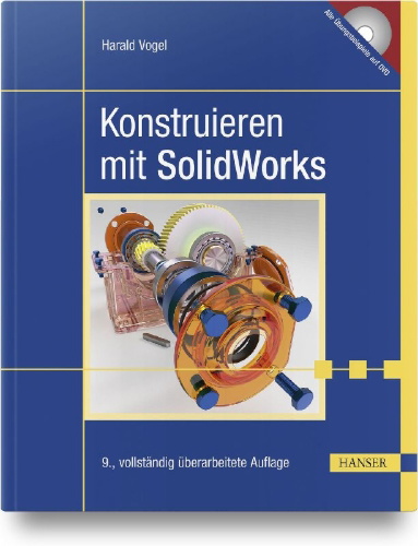 Buchcover und Innenansicht für das Buch: Konstruieren mit SolidWorks