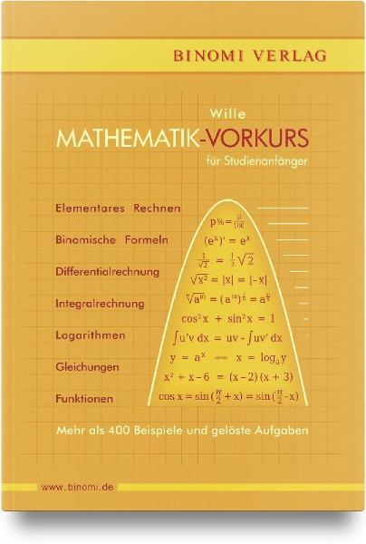 Buchcover und Innenansicht für das Buch: Mathematik-Vorkurs für Studienanfänger
