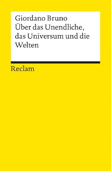 Buchcover und Innenansicht für das Buch: Über das Unendliche, das Universum und die Welten