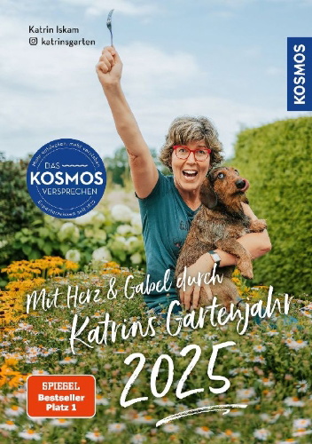 Buchcover und Innenansicht für das Buch: Mit Herz & Gabel durch Katrins Gartenjahr 2025