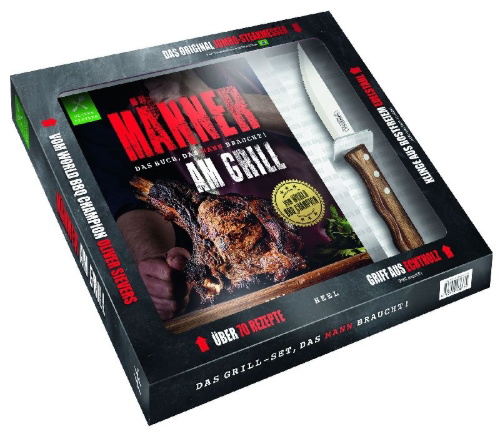 Buchcover und Innenansicht für das Buch: Männer am Grill - Das Buch, das Mann braucht!