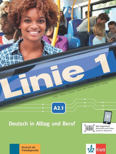 Buchcover und Innenansicht für das Buch: Linie 1 A2.1. Kurs- und Übungsbuch mit DVD-ROM