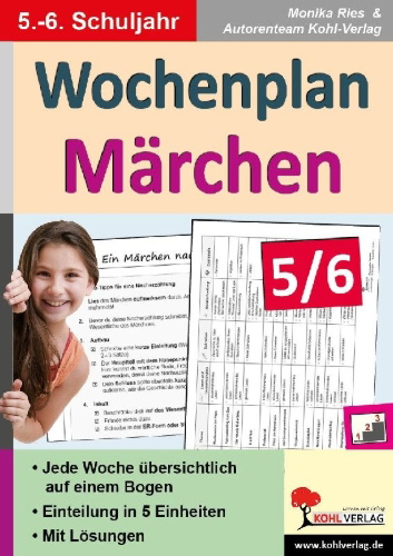 Buchcover und Innenansicht für das Buch: Wochenplan Märchen 5/6