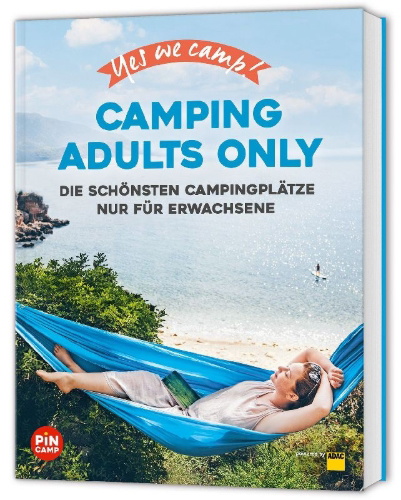 Buchcover und Innenansicht für das Buch: Yes we camp! Camping Adults Only
