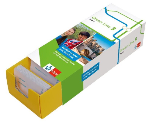 Buchcover und Innenansicht für das Buch: Green Line 3 Bayern Klasse 7 Vokabel-Lernbox zum Schulbuch