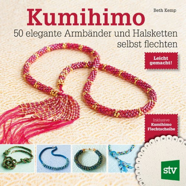 Buchcover und Innenansicht für das Buch: Kumihimo