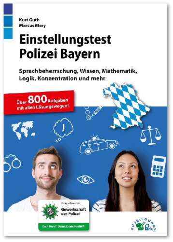 Buchcover und Innenansicht für das Buch: Einstellungstest Polizei Bayern