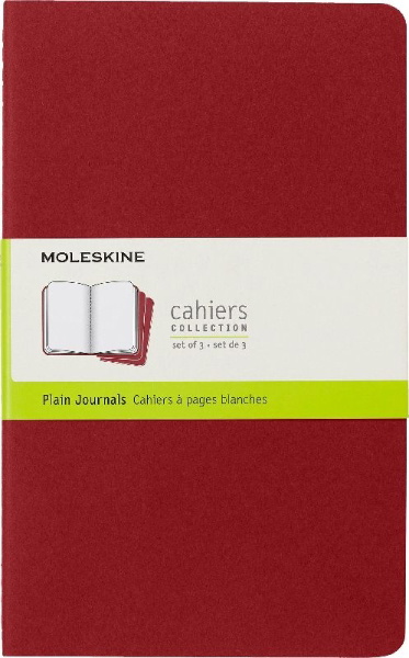Buchcover und Innenansicht für das Buch: Moleskine Cahier Pocket Plain Red Cover L. 3er Pack