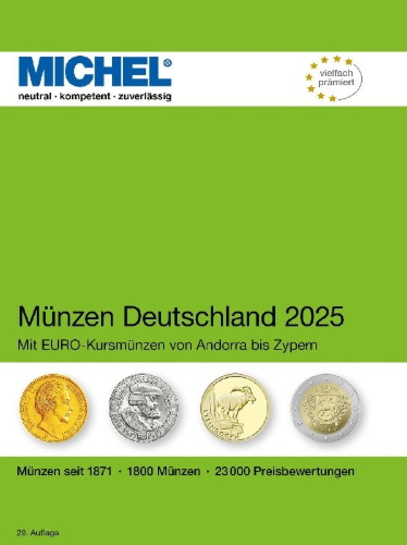 Buchcover und Innenansicht für das Buch: Münzen Deutschland 2025