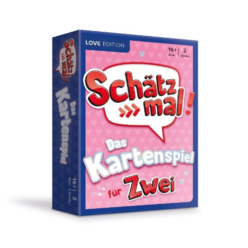 Buchcover und Innenansicht für das Buch: Schätz mal! Kartenspiel LOVE Edition