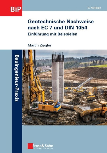 Buchcover und Innenansicht für das Buch: Geotechnische Nachweise nach EC 7 und DIN 1054