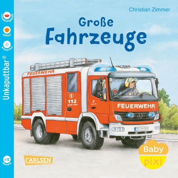 Buchcover und Innenansicht für das Buch: Baby Pixi (unkaputtbar) 153: Große Fahrzeuge