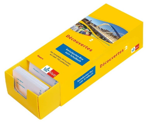Buchcover und Innenansicht für das Buch: Découvertes 2 Bayern (ab 2017) - Vokabel-Lernbox zum Schulbuch