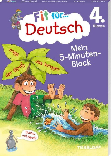 Buchcover und Innenansicht für das Buch: Fit für Deutsch 4. Klasse. Mein 5-Minuten-Block