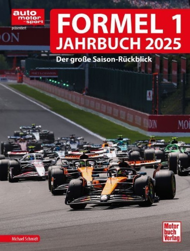 Buchcover und Innenansicht für das Buch: Formel 1 Jahrbuch 2025
