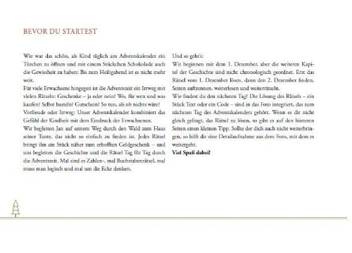 Buchcover und Innenansicht für das Buch: Escape Christmas - Adventskalender