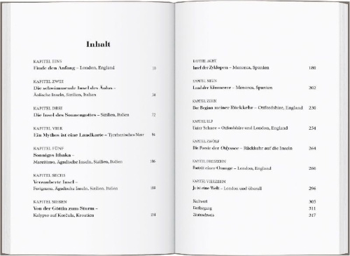 Buchcover und Innenansicht für das Buch: Enchanted Islands, A Mediterranean Odyssey