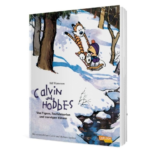 Buchcover und Innenansicht für das Buch: Calvin & Hobbes - Von Tigern, Teufelskerlen und nervigen Vätern - Sammelband 02